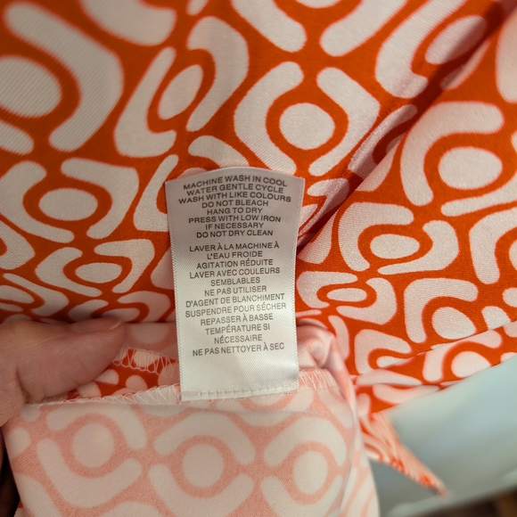 Mario Serrani Orange and White Patterned Dress - Picture 5 of 5